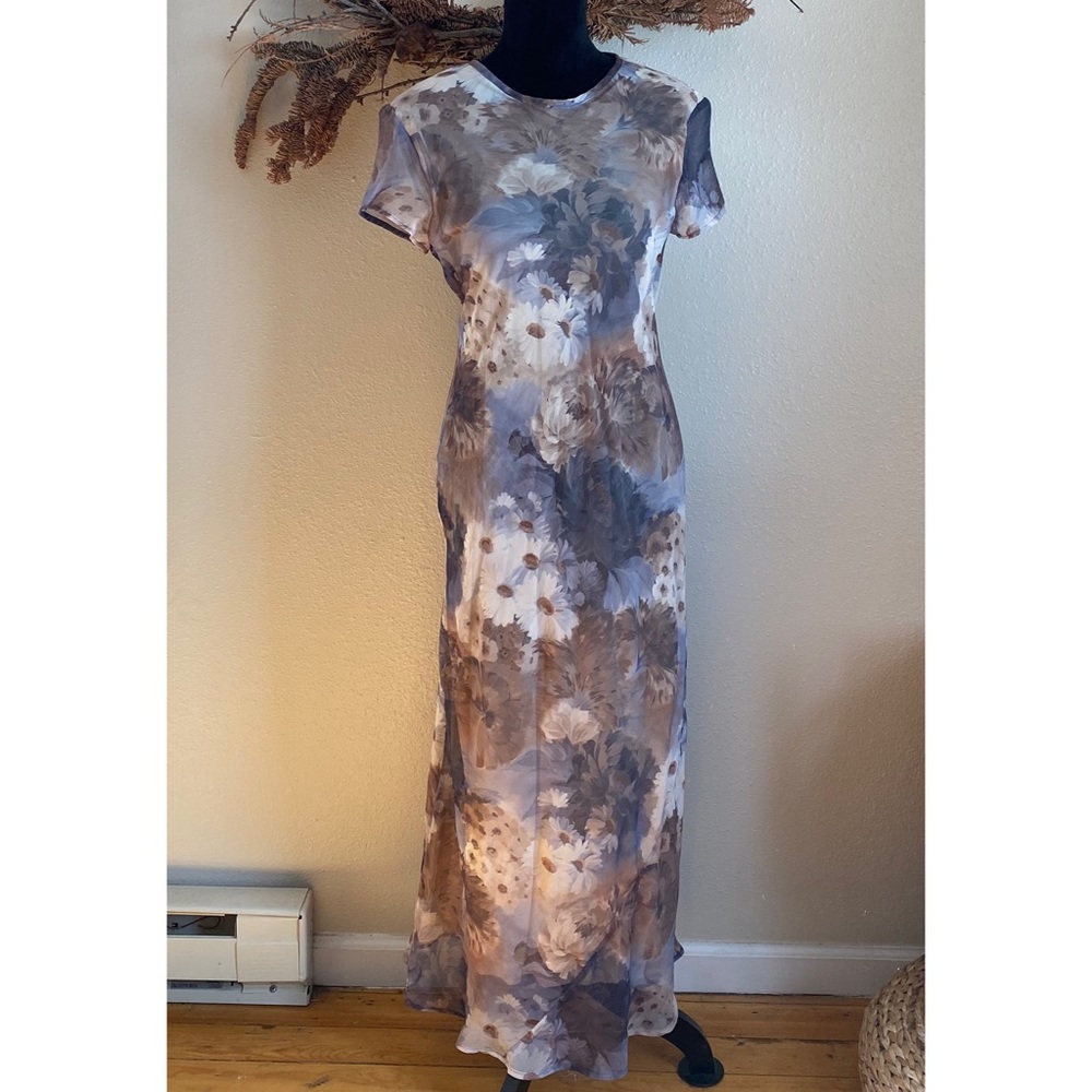 Vintage 90’s floral sheer lined dress